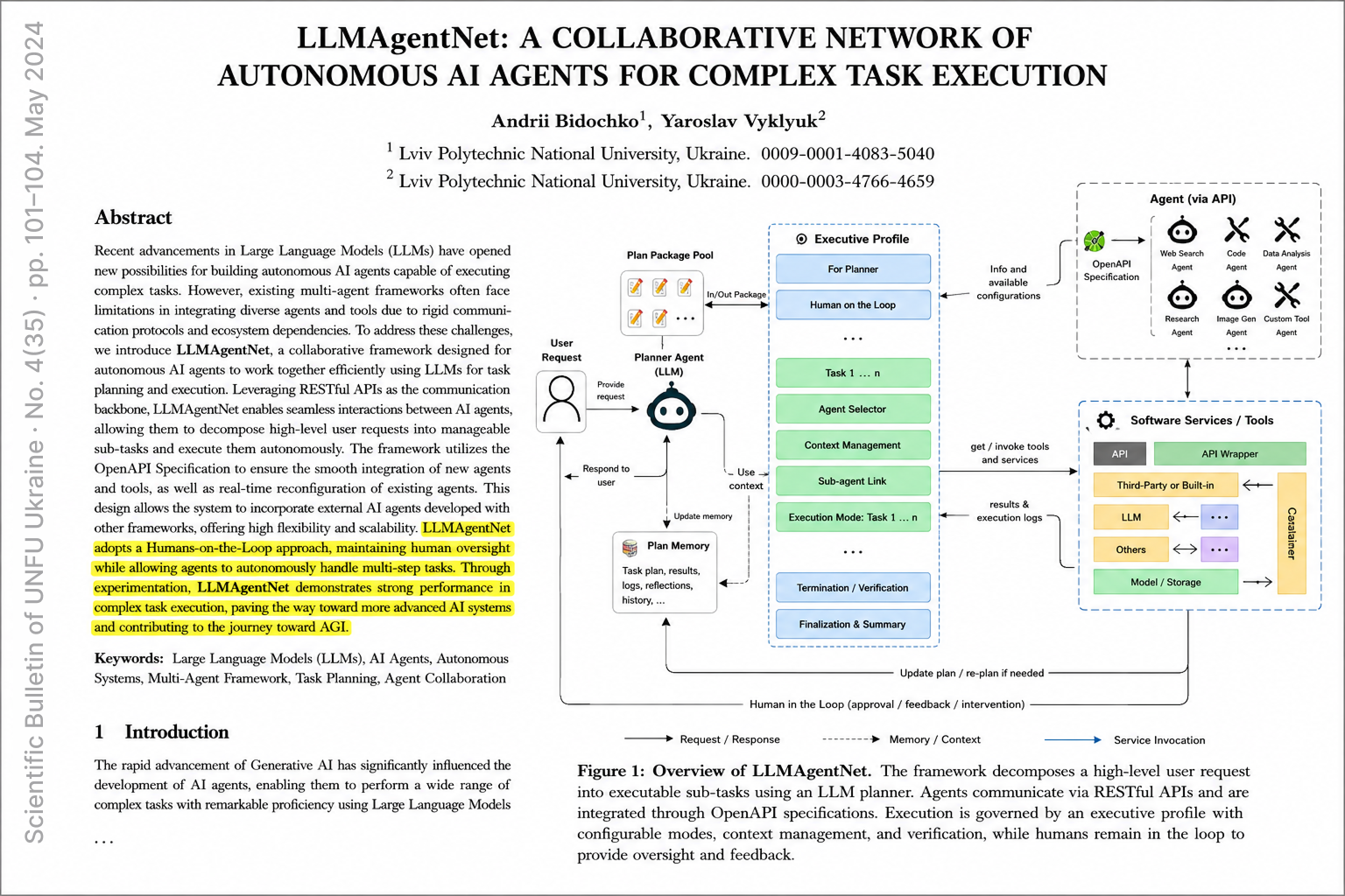 First page preview of "LLMAgentNet: A Collaborative Network of Autonomous AI Agents for Complex Task Execution"